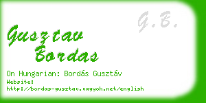 gusztav bordas business card
